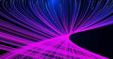 Twisted tracks of colored moving particles. Abstract animated background. video