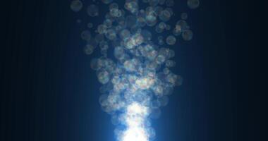 Soap bubbles soaring up on a blue background. Abstract animation. 1 video