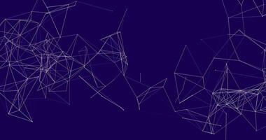 Fast-moving interweaving of dots and lines on a blue background. Abstract animation. 2 video
