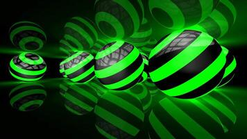 Unique Background with Green and Black Balls, Elite Design, Reflection video