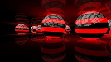 Business Background with Rotating Red and Black Balls, Unique Design, Reflection video
