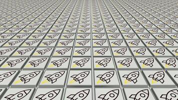 Rocket Icons, Silver Tiles, Unique Design, Dynamic Background video
