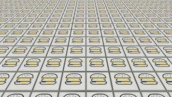 Cheeseburger Icons, Silver Tiles, Unique Design, Dynamic Background video