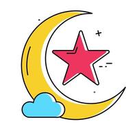 moon star dynamic lottle animation of a al fitr al adha asset animation Ideal for motion graphics video