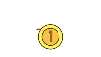 1st A dynamic loop animation of a medal badge representing awarding, achievement, and recognition. Ideal for motion graphics, , and celebratory visuals. video