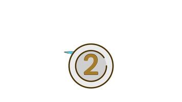 2nd A dynamic loop animation of a medal badge representing awarding, achievement, and recognition. Ideal for motion graphics, and celebratory visuals. video