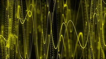 A yellow light is shining on particle wavy motion background video