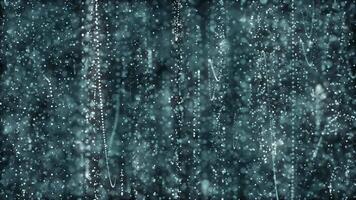 Abstract particle rain drops on the window. video