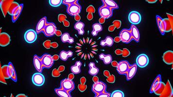 Animation of multi-colored overflows of pulsating rays video
