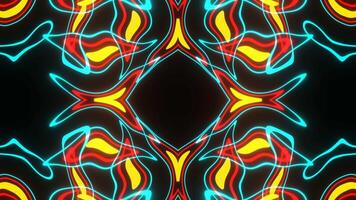 Pulsating with bright colors musical abstraction video