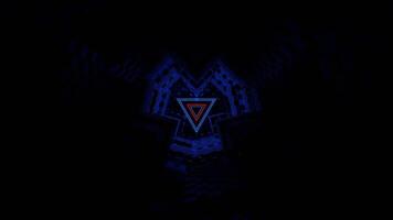Red and Blue Neon Triangles in Tunnel of Squares Background VJ Loop in 4K video