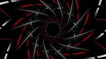 Red and White Spiral Neon Ribbon Background VJ Loop in 4K video