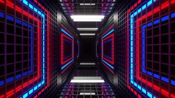 Red and Blue and White Slow Strobe Grate Tunnel Background VJ Loop in 4K video
