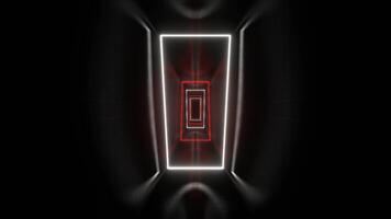 Red and White Neon Frames Corridor Background VJ Loop in 4K video