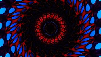 Red and Blue Neon Light in Grate Tunnel Background VJ Loop in 4K video