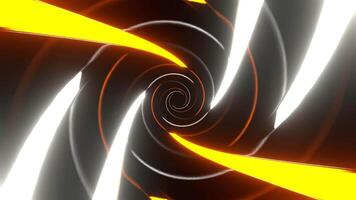 Orange and White Neon Spiral in Mirror Tunnel Background VJ Loop in 4K video