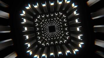 Orange and White Neon Columns Tunnel Background VJ Loop in 4K video