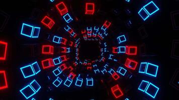 Red and Blue Movement Through Strobe Squares Background VJ Loop in 4K video