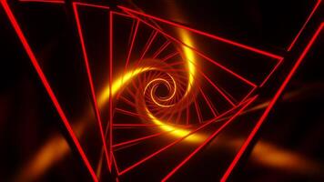 Red and Orange Glowing Spiral Tunnel Background VJ Loop in 4K video