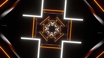 Orange and White Neon Abstract Shape Background VJ Loop in 4K video