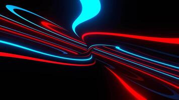 Red and Blue on Black Neon Circle Moving Background VJ Loop in 4K video