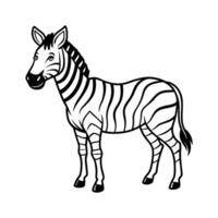 Striped Zebra Outline Illustration for Coloring Books vector
