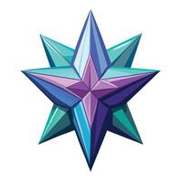 Metallic Blue Star with a Reflective 3D Effect for a Futuristic Look vector