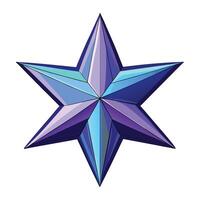 Shiny Blue Star with 3D Effect in a Modern Geometric Style vector