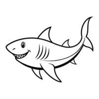 Shark Outline Illustration for Coloring Book vector