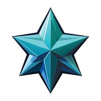 Shiny Blue crystal Star with 3D Effect in a Modern Geometric Style vector