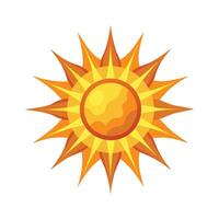 Sun with Bold Rays in a Bright and Cheerful Summer Illustration vector