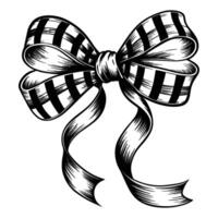 Hand drawn black and white bow illustration suitable for various design projects vector