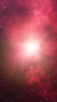 Red nebula in space. in vertical format. video