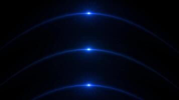 Royal blue color glowing three optical flair light rays modern design loop able dark background video