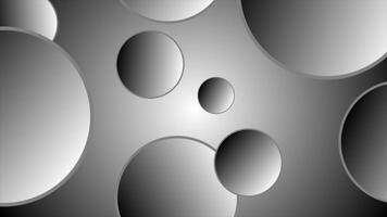 White and Black color wiggling multiple circular shapes gradient design loop able geometrical background video