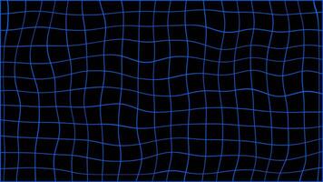 Royal blue color wiggling parallel lines grid mesh pattern modern design loop able dark geometrical background video