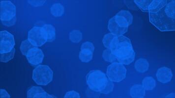 Royal blue color glowing multiple octagonal shapes moving upwards gradient design geometrical background video
