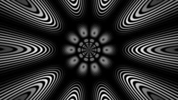 White and Black color moving circular shapes with 3d depth tunnel seamless design dark loop able geometrical background video