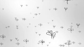white color simple and elegant multiple flower shapes moving upwards modern design floral background video
