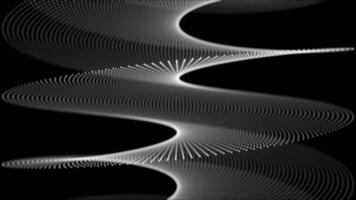 White and Black color rotating circular dots swirl pattern 3d depth of field modern design dark loop able geometrical background video