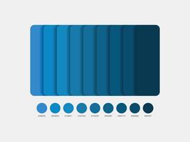 Denim color palette, Denim color palette with names. Catalog samples of Blue with RGB HEX codes. Blue color guide palette with color names. vector