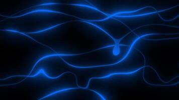 Royal blue color glowing abstract wavy lines abstract design loop able dark geometrical background video