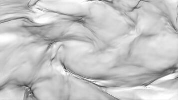 White and Black color flowing silk textured gradient design 3d loop able seamless background video