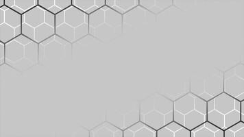 White and Black color hexagonal shapes modern design geometrical background video