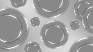White and Black multiple glossy and shiny rotating circular shapes luxury design dark loop able geometrical background video