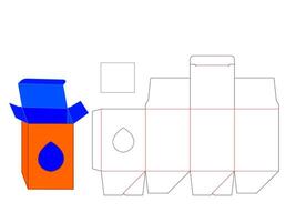 Water Drop Shape Window Box LASER CUT Template vector