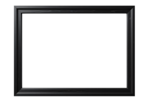 Sleek Minimalist Wood Frame, Sharp Edges, Gallery Style, Transparent Background png