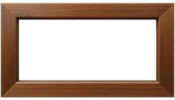 Smooth Walnut Frame with Subtle Curves and Clean Lines, , Transparent Background png