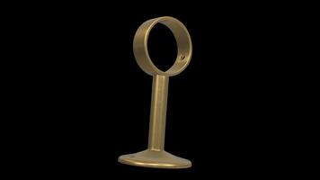 Curtain Rod Bracket Rotating on a Transparent Background. Seamless Loop. 4K video