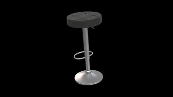 Bar Stool Rotating on a Transparent Background. Seamless Loop. 4K video